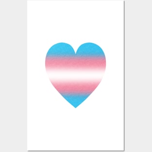 Gradient Trans Pride Heart Posters and Art